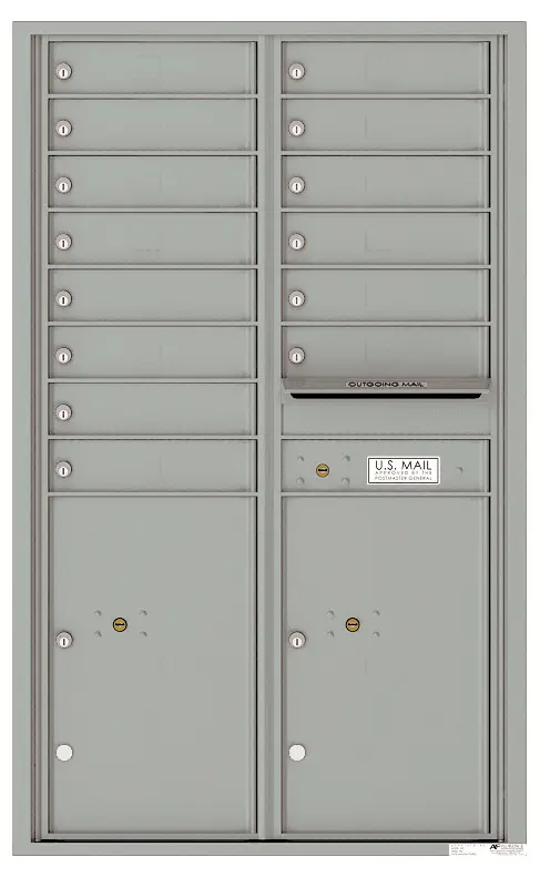 Florence 4C Horizontal Mailbox - 14 Doors, 2 Parcel Lockers - 14 Doors High USPS Access