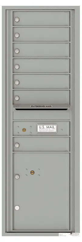 Florence 4C Horizontal Mailbox - 7 Doors, 1 Parcel Locker - 14 Doors High USPS Access