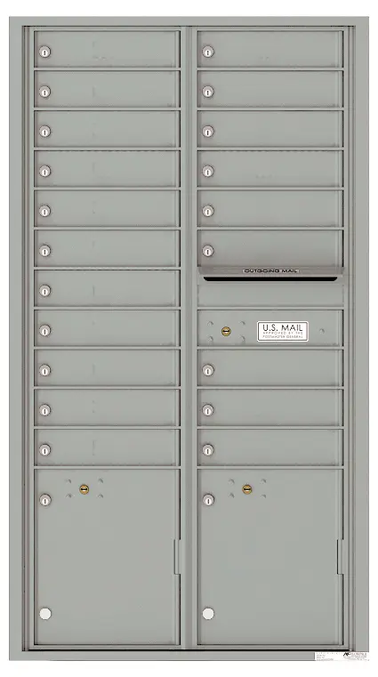 Florence 4C Horizontal Mailbox - 20 Doors, 2 Parcel Lockers - Max Height USPS Access