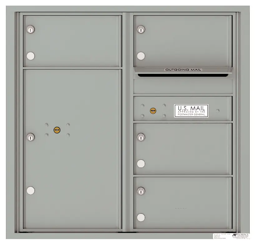 Florence 4C Horizontal Mailbox - 4 Doors, 1 Parcel Locker - 8 Doors High USPS Access
