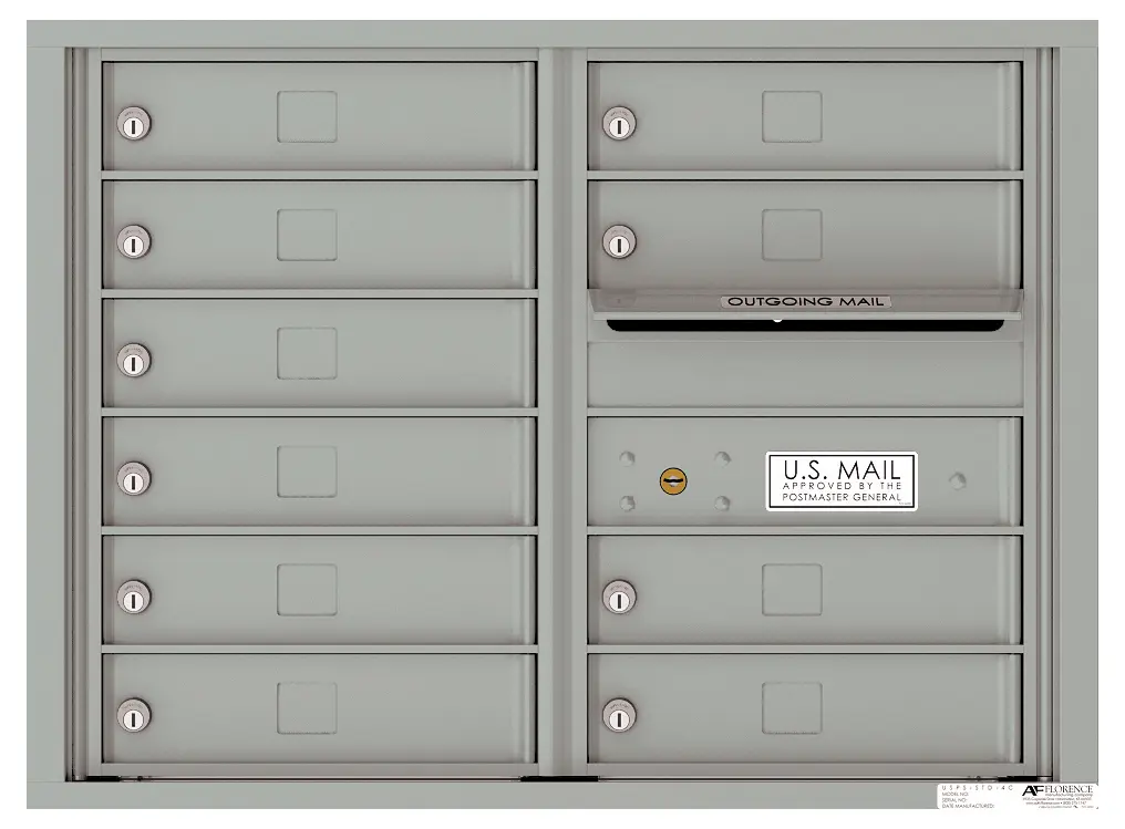Florence 4C Horizontal Mailbox - 10 Doors - 6 Doors High USPS Access