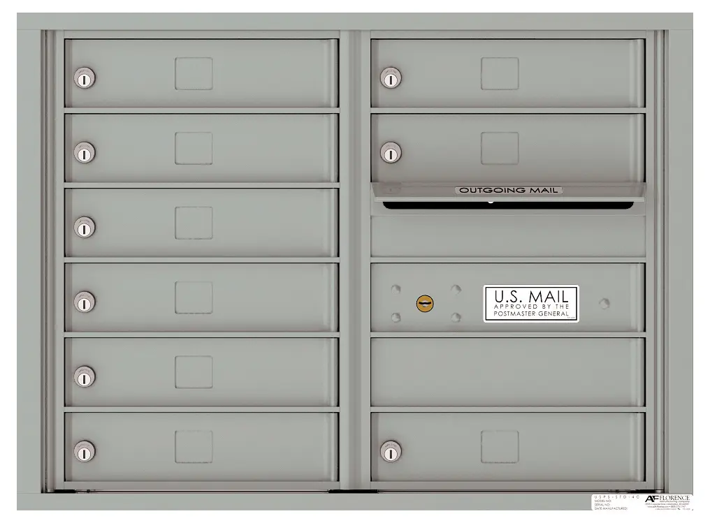 Florence 4C Horizontal Mailbox - 9 Doors - 6 Doors High USPS Access