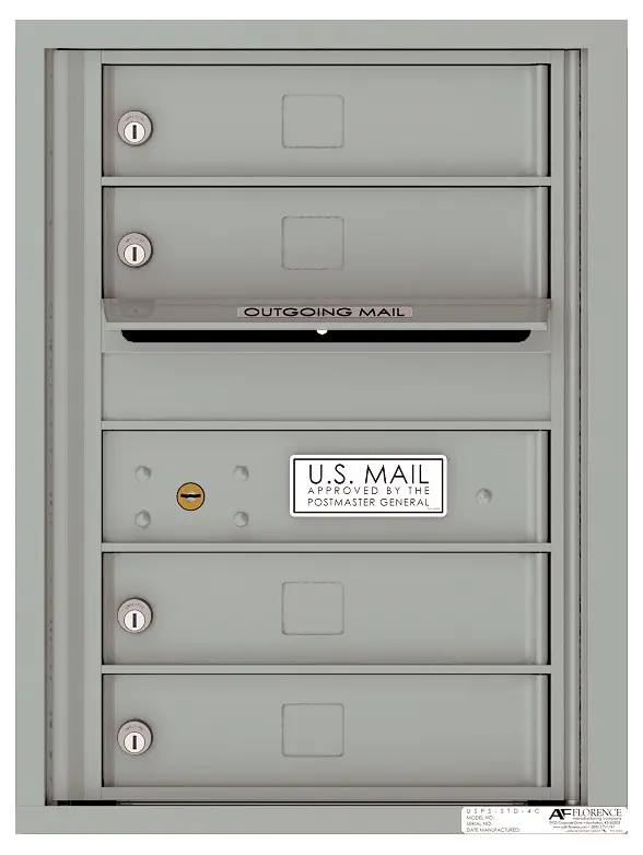 Florence 4C Horizontal Mailbox - 4 Doors - 6 Doors High USPS Access