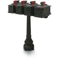 1812 Port Angeles 65 in. Plastic Mailbox with Post