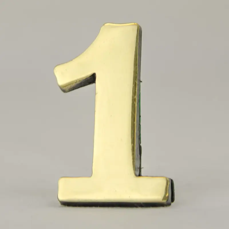 2 Inch Brass Number One with Self Adhesive Back