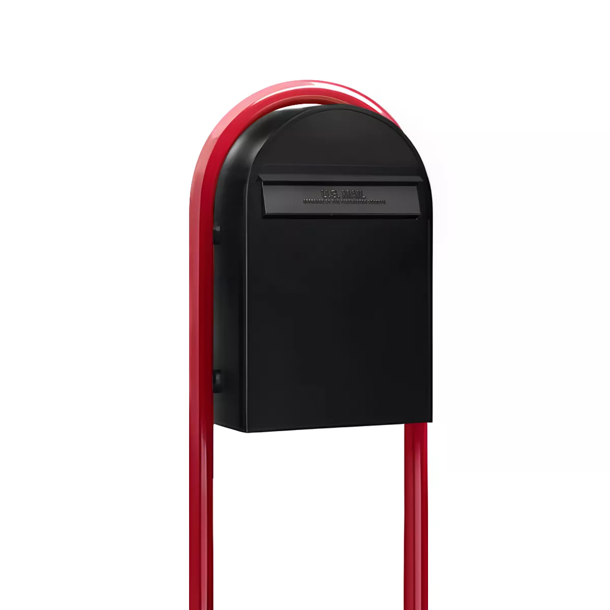 Bobi Classic B Modern USPS Black Locking Mailbox & Red Post Combo