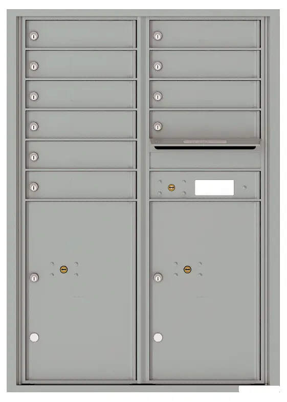Florence 4C Horizontal Mailbox - 10 Doors, 2 Parcel Lockers - 12 Doors High USPS Access