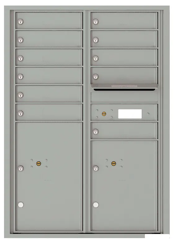 Florence 4C Horizontal Mailbox - 11 Doors, 2 Parcel Lockers - 12 Doors High USPS Access
