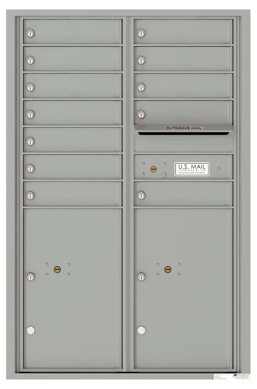 Florence 4C Horizontal Mailbox - 12 Doors, 2 Parcel Lockers - 13 Doors High USPS Access