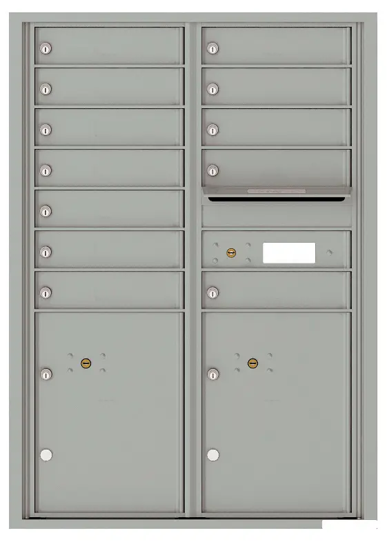 Florence 4C Horizontal Mailbox - 12 Doors, 2 Parcel Lockers - 12 Doors High USPS Access