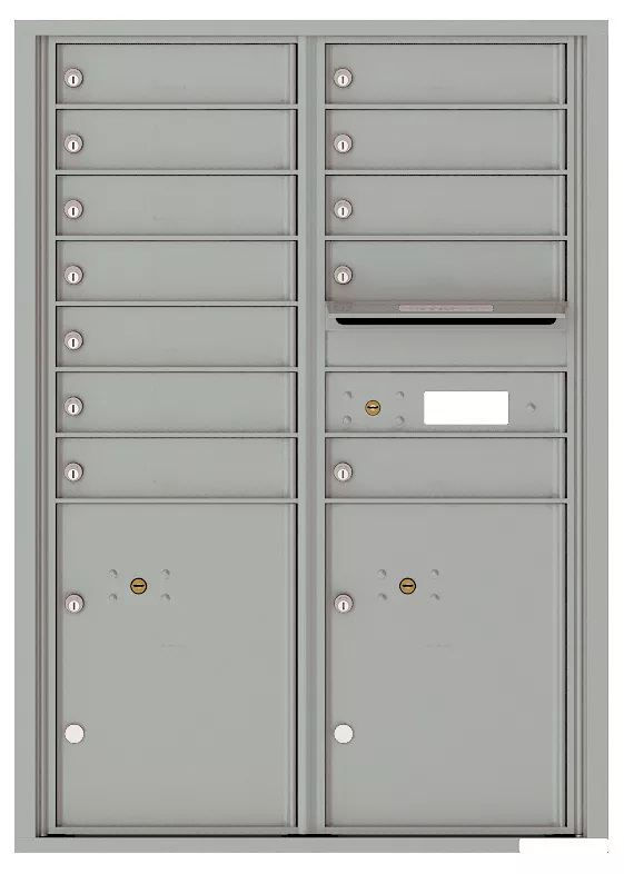 Florence 4C Horizontal Mailbox - 12 Doors, 2 Parcel Lockers - 12 Doors High USPS Access