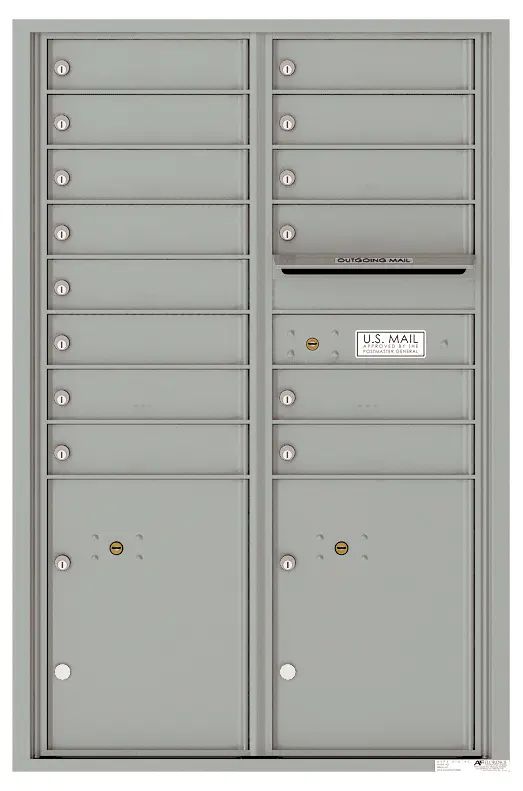 Florence 4C Horizontal Mailbox - 14 Doors, 2 Parcel Lockers - 13 Doors High USPS Access