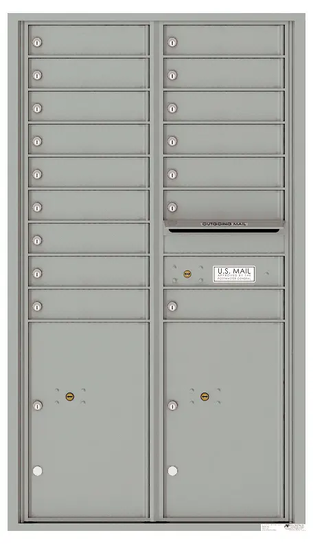 Florence 4C Horizontal Mailbox - 16 Doors, 2 Parcel Lockers - 15 Doors High USPS Access