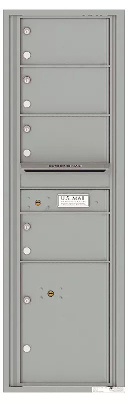 Florence 4C Horizontal Mailbox - 4 Doors, 1 Parcel Locker - 15 Doors High USPS Access