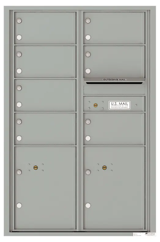 Florence 4C Horizontal Mailbox - 7 Doors, 2 Parcel Lockers - 13 Doors High USPS Access