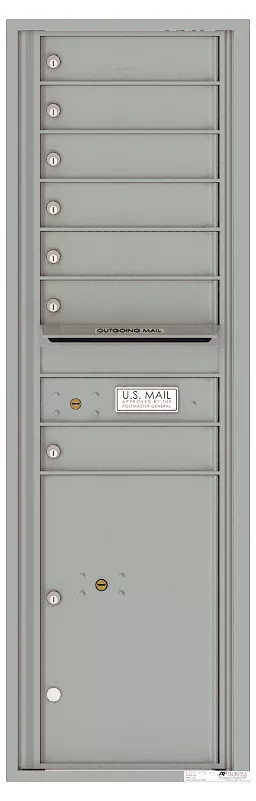 Florence 4C Horizontal Mailbox - 7 Doors, 1 Parcel Locker - 15 Doors High USPS Access