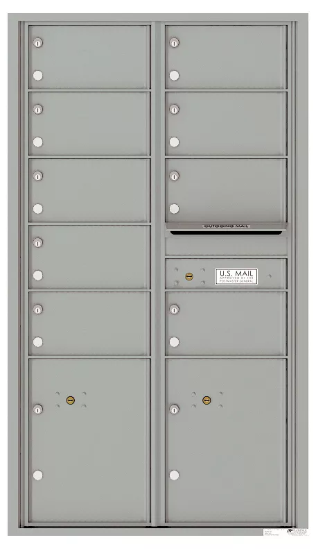 Florence 4C Horizontal Mailbox - 9 Doors, 2 Parcel Lockers - 15 Doors High USPS Access