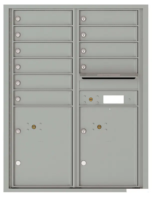 Florence 4C Horizontal Mailbox - Front Loading - 10 Tenant Doors, 2 Parcel Lockers - 11 Doors High - USPS Access