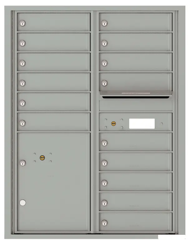 Florence 4C Horizontal Mailbox - 15 Doors, 1 Parcel Locker - 11 Doors High USPS Access
