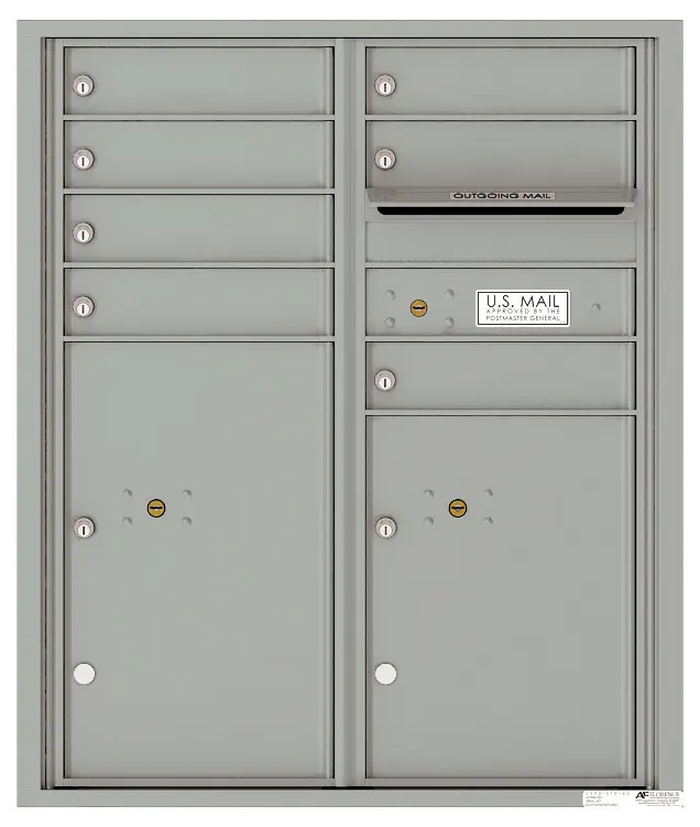 Florence 4C Horizontal Mailbox - 7 Doors, 2 Parcel Lockers - ADA Compliant Max Height USPS Access