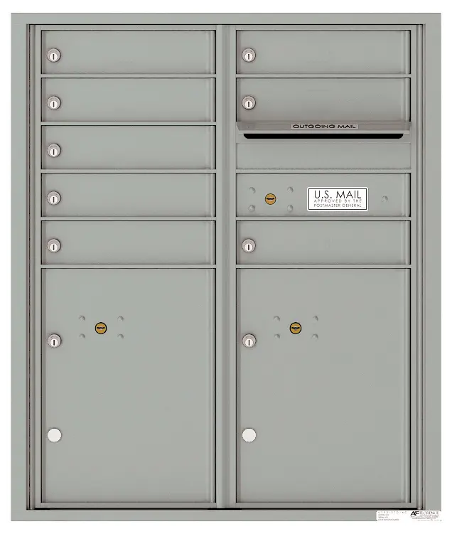 Florence 4C Horizontal Mailbox - 8 Doors, 2 Parcel Lockers - ADA Compliant Max Height USPS Access