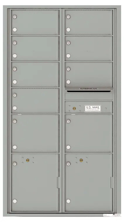 Florence 4C Horizontal Mailbox - 9 Doors, 2 Parcel Lockers - Max Height USPS Access