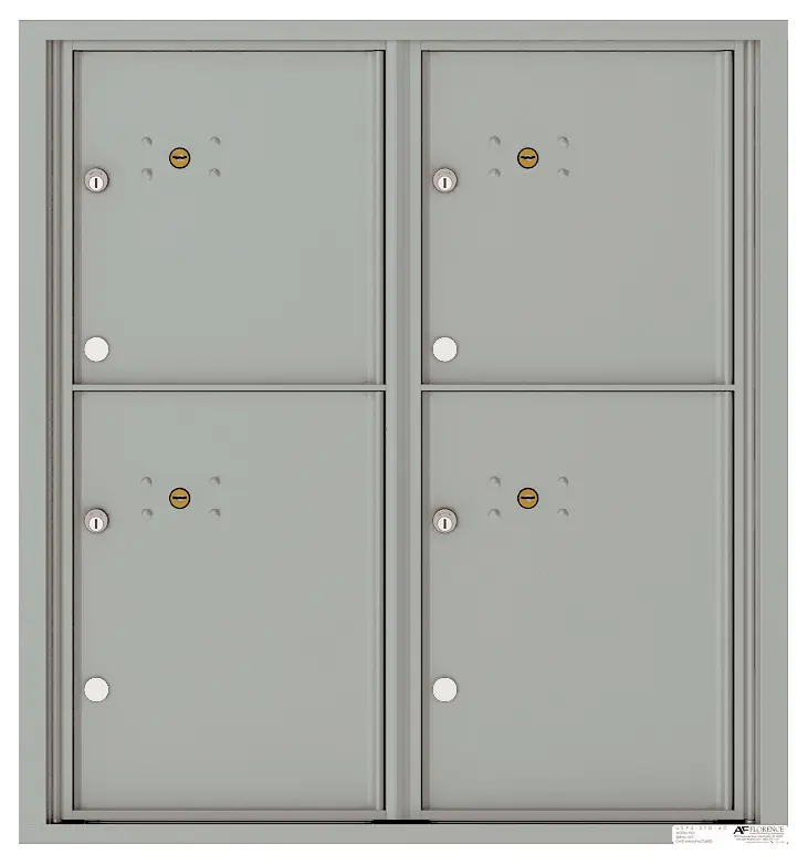 Florence 4C Horizontal Mailbox - 4 Parcel Lockers - 9 Doors High USPS Access