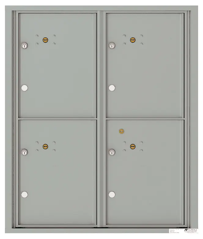 Florence 4C Horizontal Mailbox - Front Loading - 4 Parcel Lockers - ADA Compliant Max Height - USPS Access