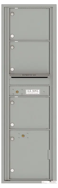 Florence 4C Horizontal Mailbox - 3 Doors, 1 Parcel Locker - Max Height USPS Access