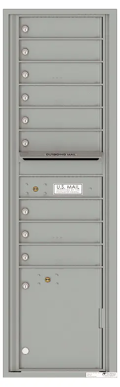 Florence 4C Horizontal Mailbox - 9 Doors, 1 Parcel Locker - Max Height USPS Access