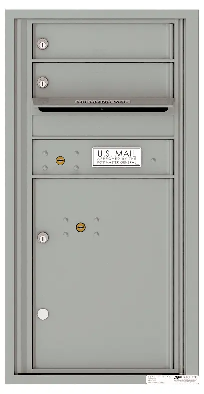 Florence 4C Horizontal Mailbox - 2 Doors, 1 Parcel Locker - 9 Doors High USPS Access