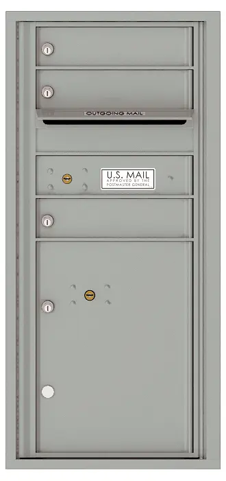 Florence 4C Horizontal Mailbox - 3 Doors, 1 Parcel Locker - ADA Compliant Max Height USPS Access