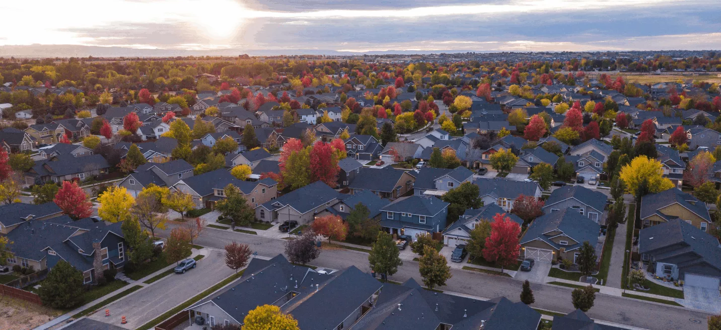 Neighborhood at sunset