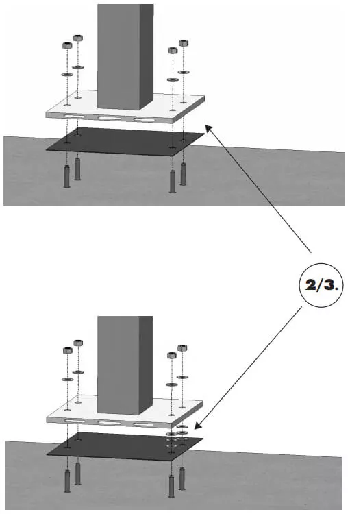 PEDESTAL INSTALLATION AND LEVELING