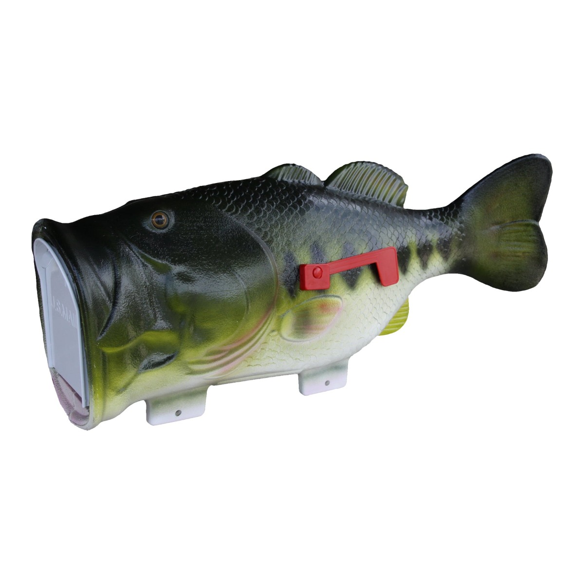 Rivers Edge Bass V2 Novelty Mailbox – Hand-Painted Largemouth Bass Mailbox for Outdoor Curb Appeal