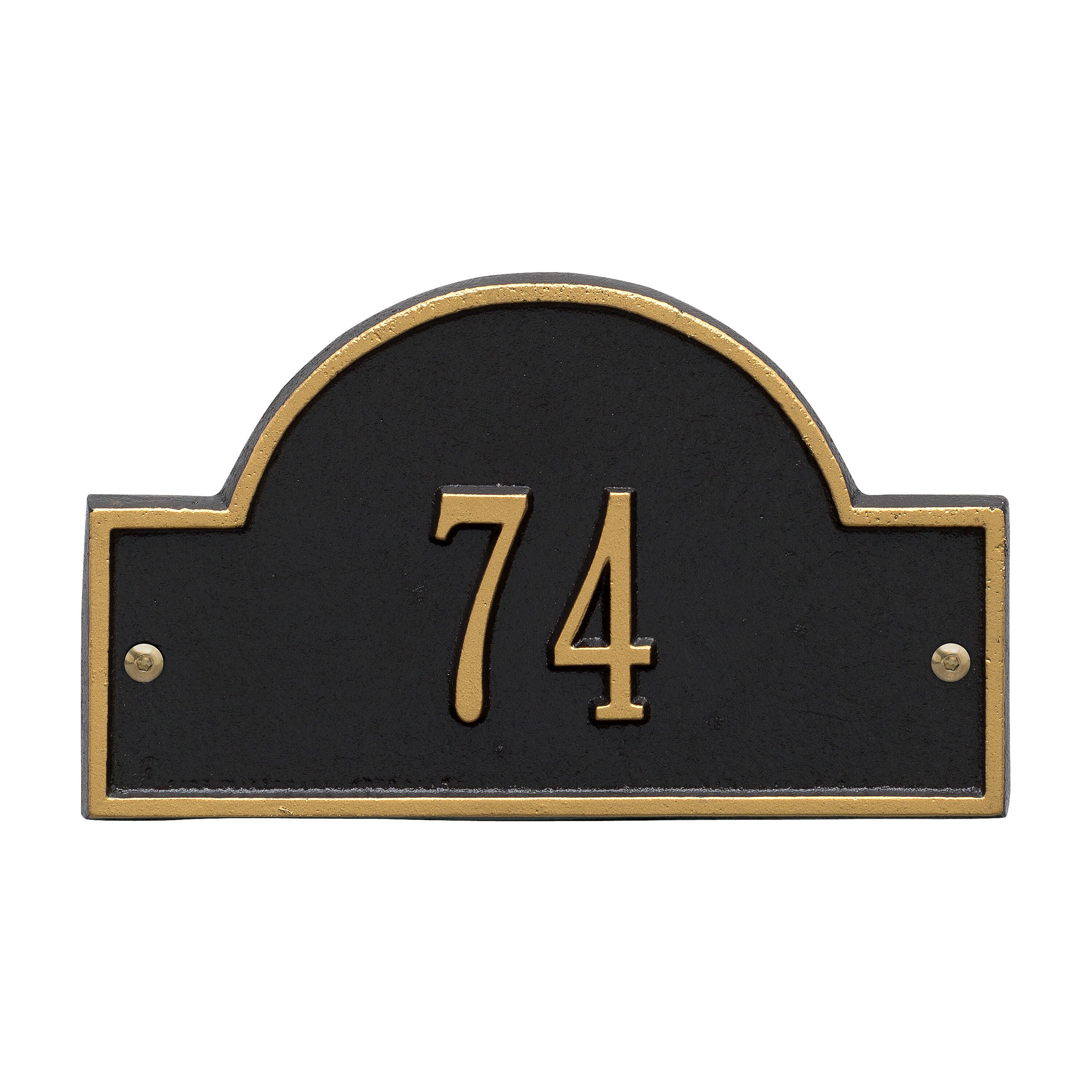 Whitehall Arch Marker - Petite Wall - One Line Address Plaque 