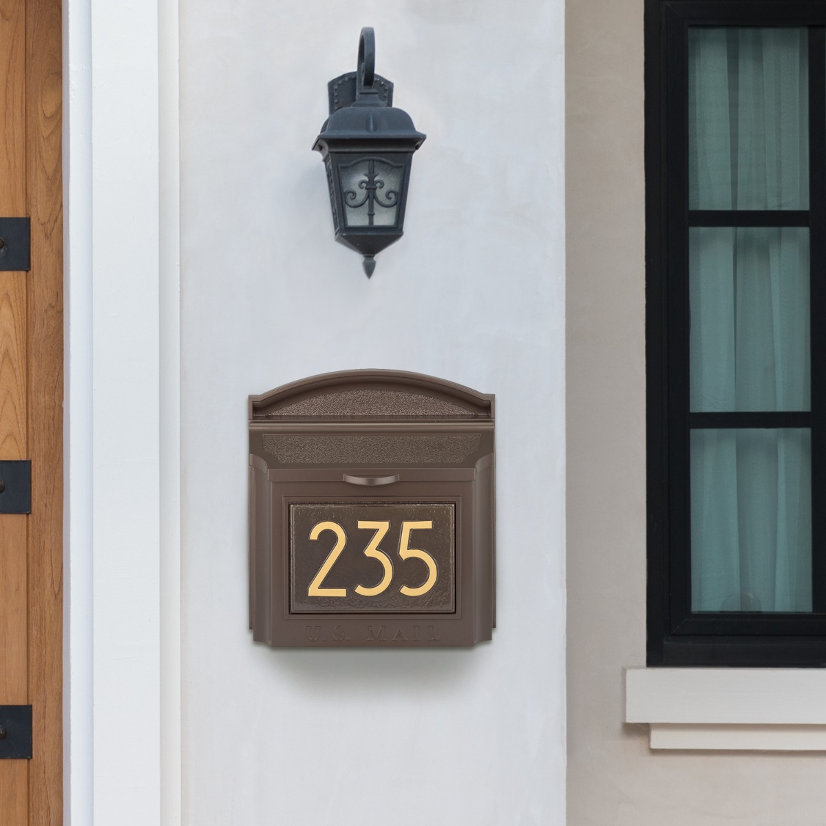 Whitehall Modern Personalized Wall Mailbox Plaque