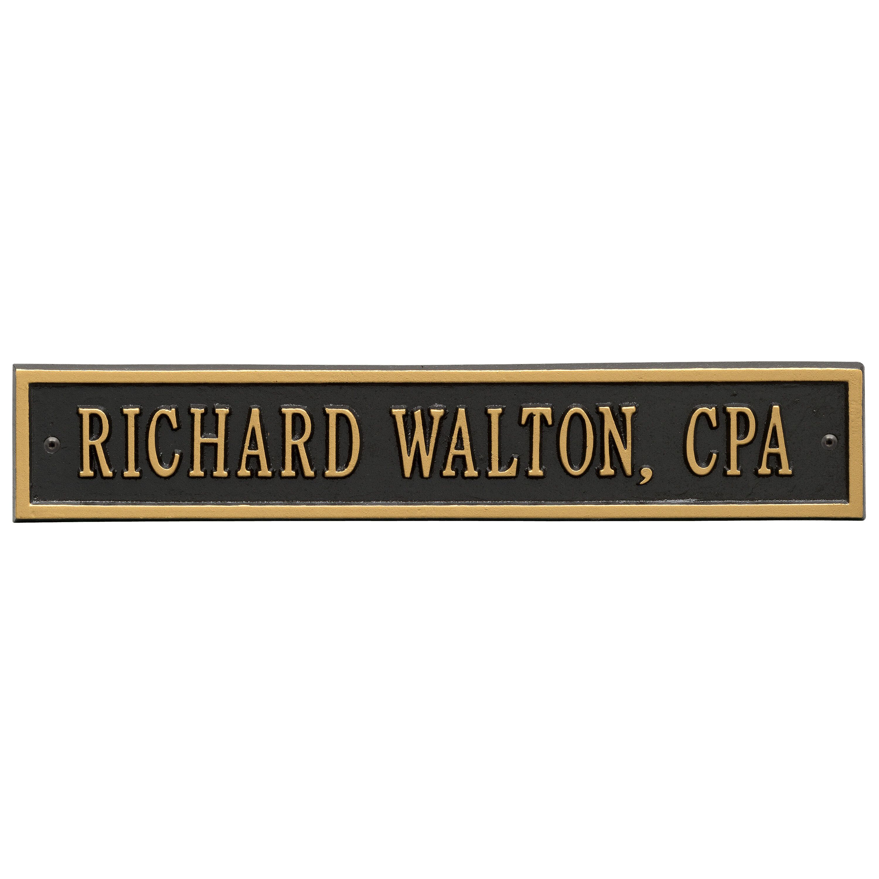 Whitehall Arch Extension - Standard Wall - One Line Address Plaque 