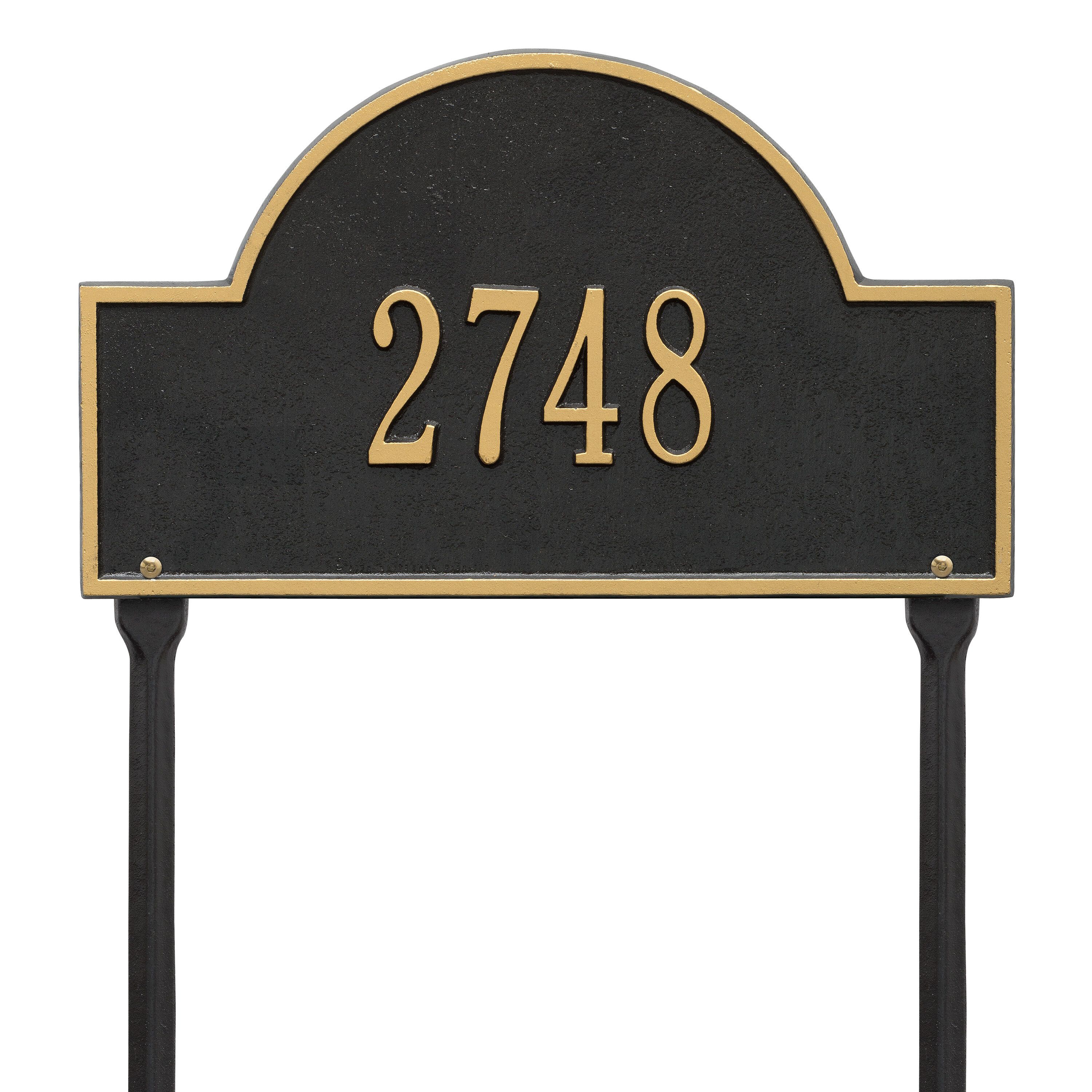 Whitehall Arch Marker - Standard Lawn - One Line Address Plaque