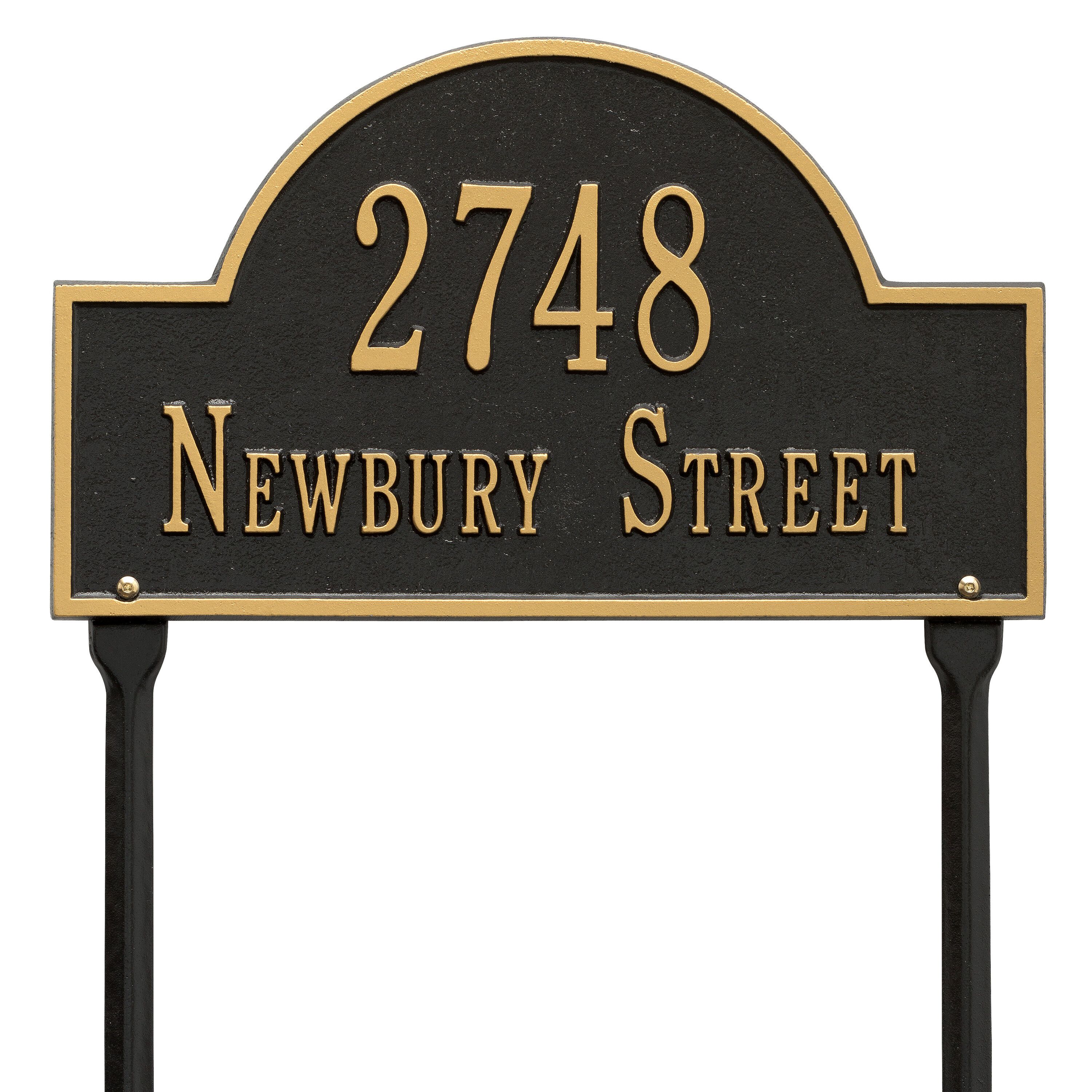 Whitehall Arch Marker - Standard Lawn - Two Line Address Plaque 