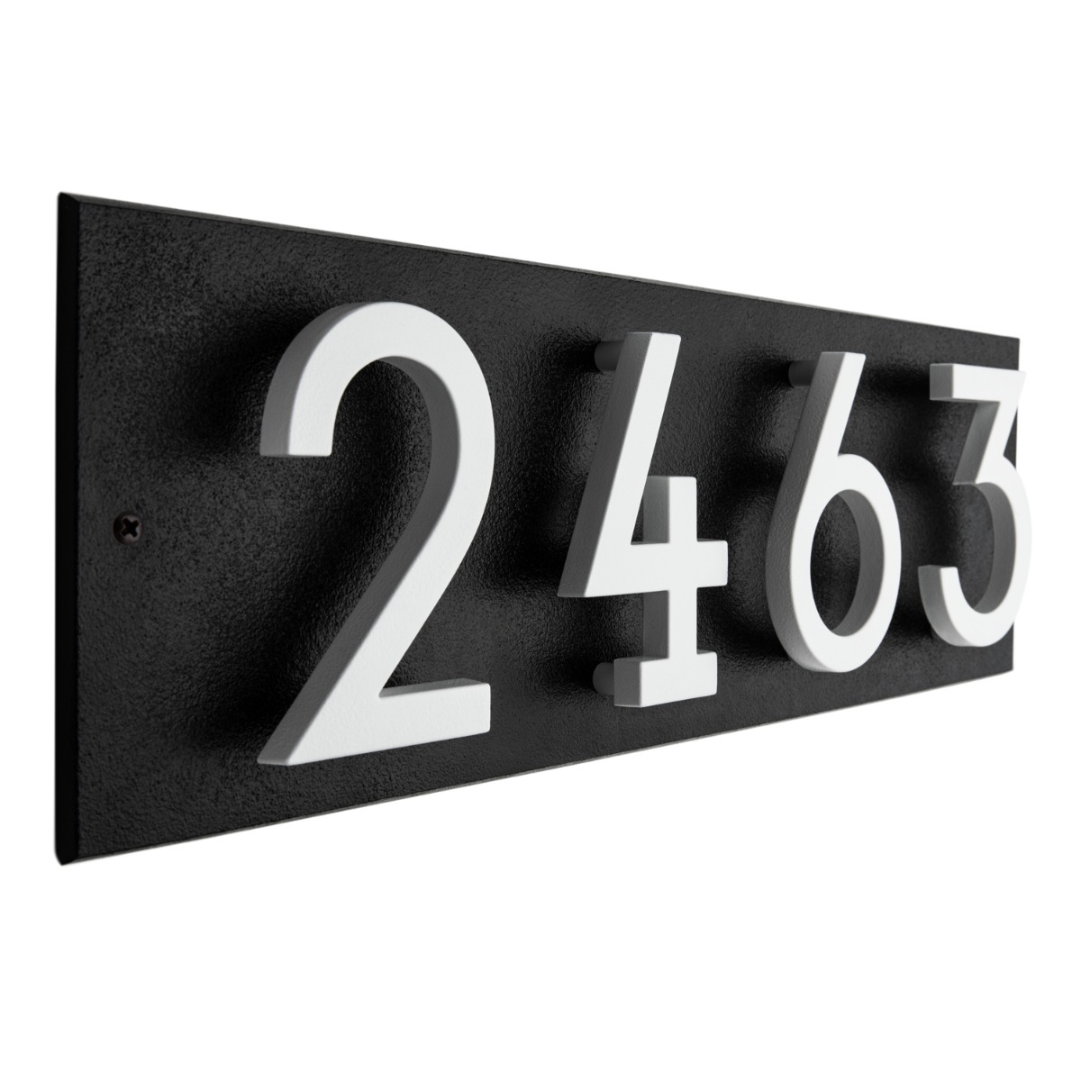 Whitehall Floating Stand-off 4-Number Horizontal Plaque Modern House Numbers with Sleek Aluminum Backplate & Enhanced Visibility