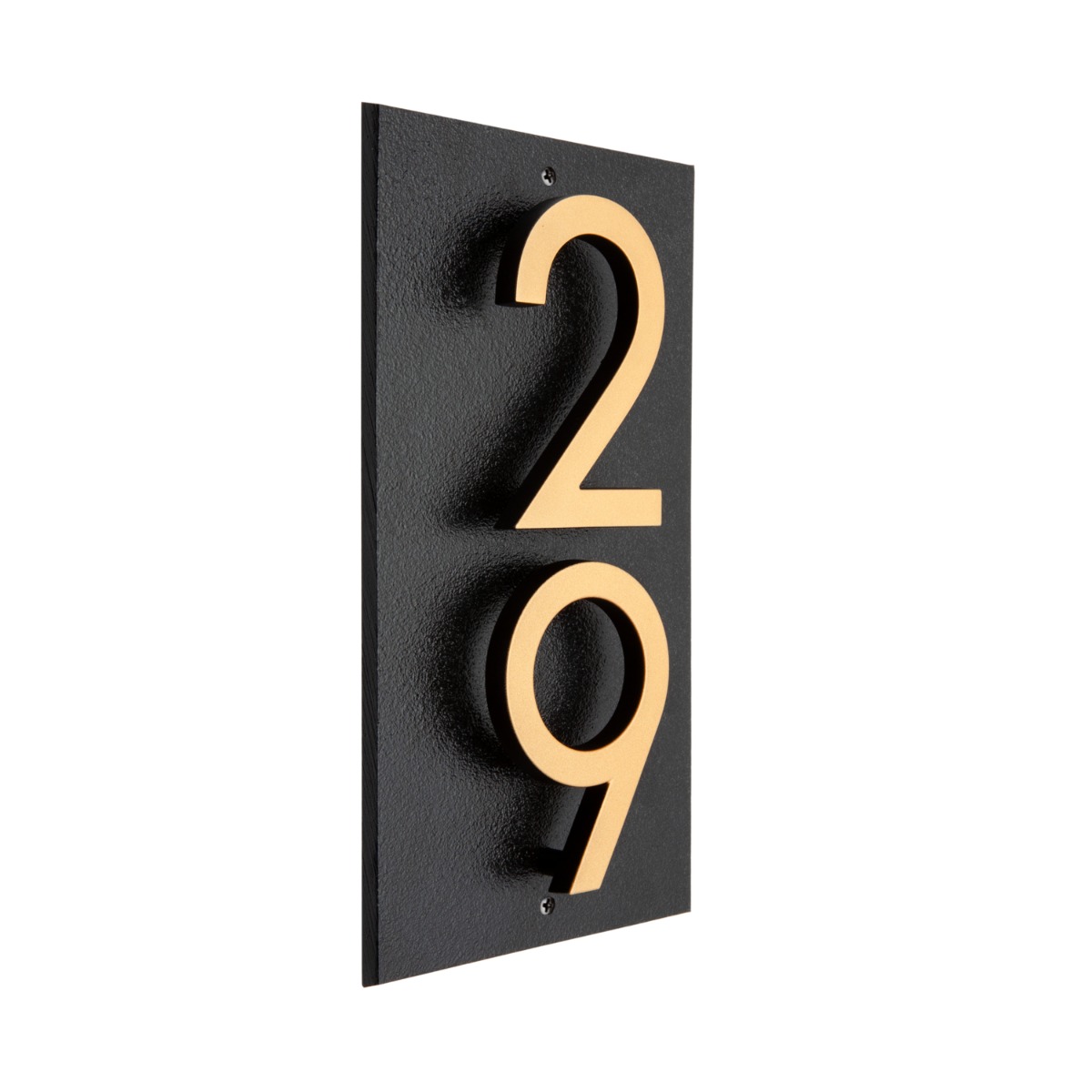 Whitehall Floating Stand-off 2-Number Vertical Plaque Modern House Numbers with Sleek Aluminum Backplate & Enhanced Visibility