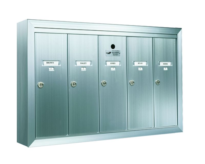1250 Vertical 5-Compartment Aluminum Surface-Mount Mailbox 1250 Vertical 5-Compartment Aluminum Surface-Mount Mailbox
