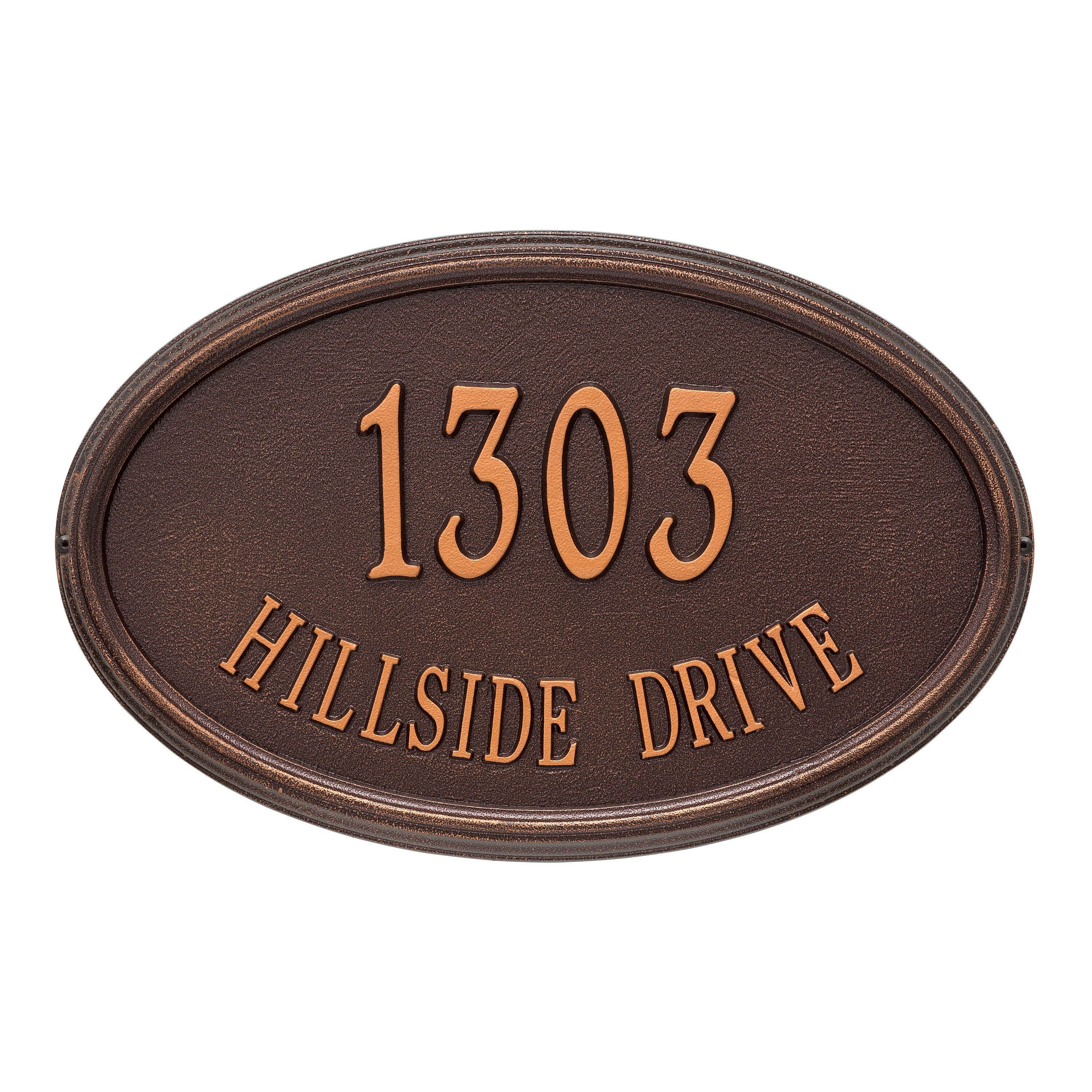 Personalized Concord Oval Plaque -Estate - Wall - 2 Line 