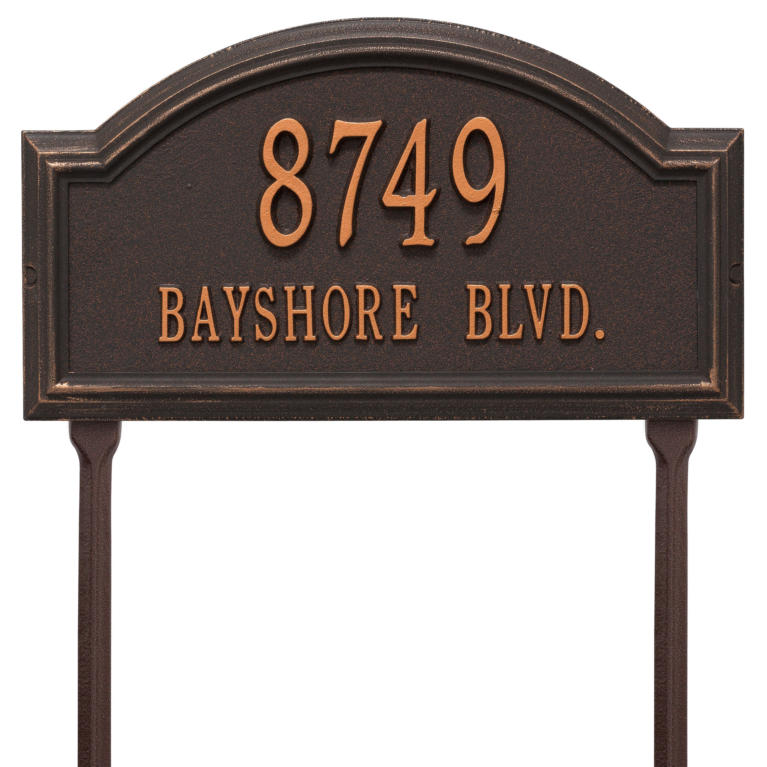 Whitehall Providence Arch - Standard Lawn - Two Line Address Plaque 