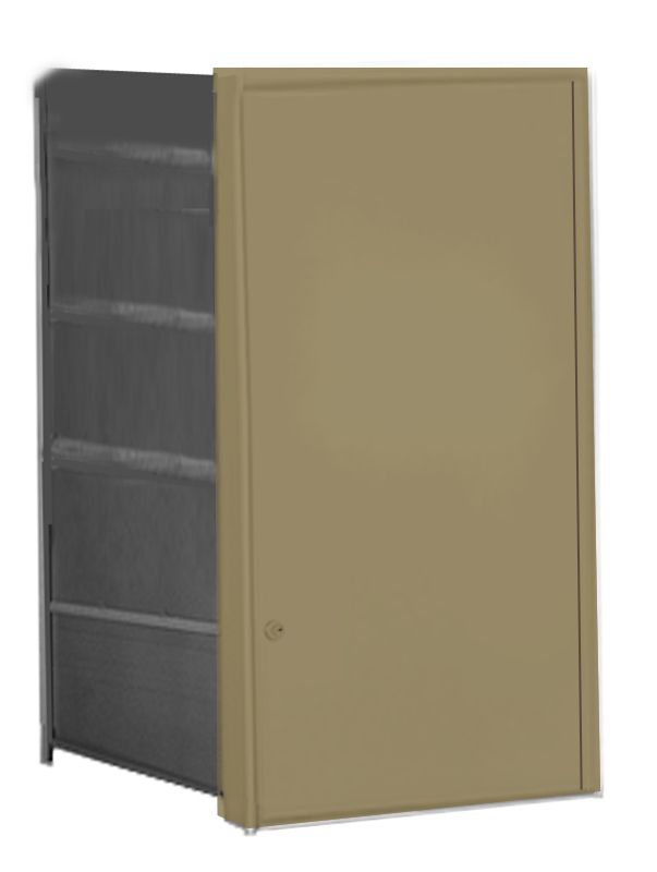 Parcel Locker Door, Front Load, Gold Powder Coat Finish 4H x 2W