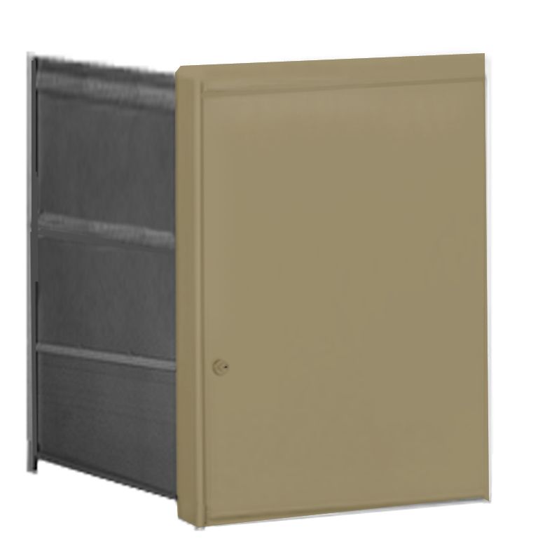 Parcel Locker Door, Front Load, Gold Powder Coat Finish 3H x 2W