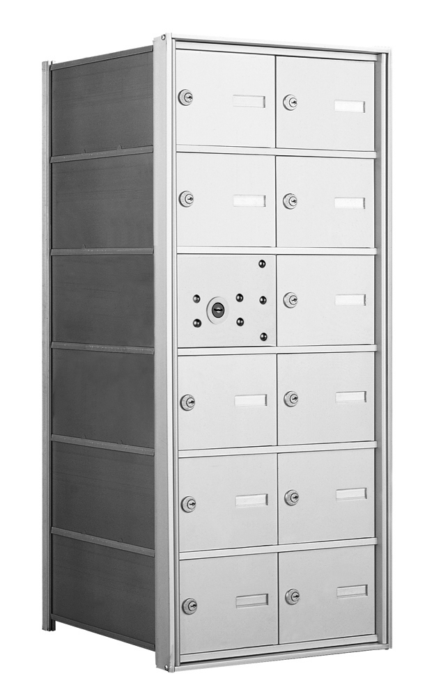 4B+ Front-Loading Horizontal Mailboxes in Anodized Aluminum Finish - 11 Tenant Doors