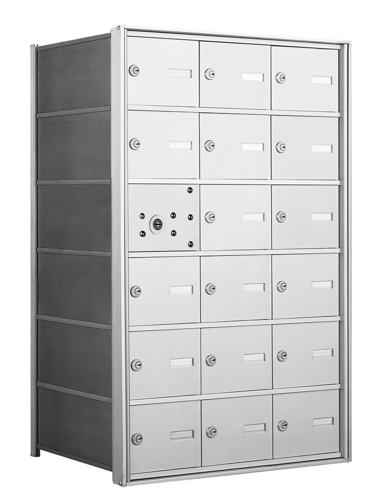 4B+ Front-Loading Horizontal Mailboxes in Anodized Aluminum Finish - 17 Tenant Doors And 1 USPS Master Door