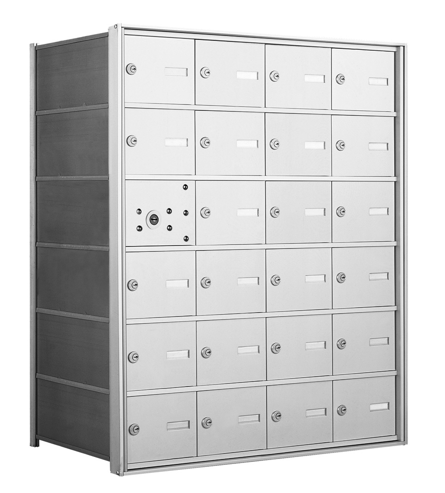 4B+ Front-Loading Horizontal Mailboxes in Anodized Aluminum Finish - 23 Tenant Doors And 1 USPS Master Door